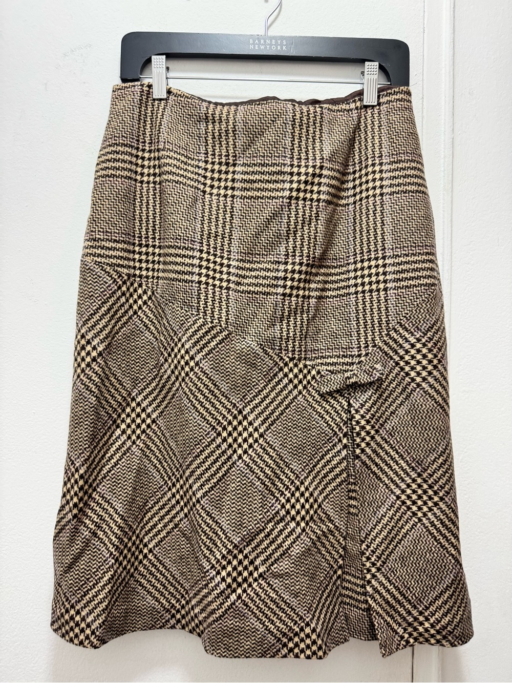 Harold’s Fall Wool-Blend Plaid A-Line Skirt in Brown Plaid with Bow 🎀